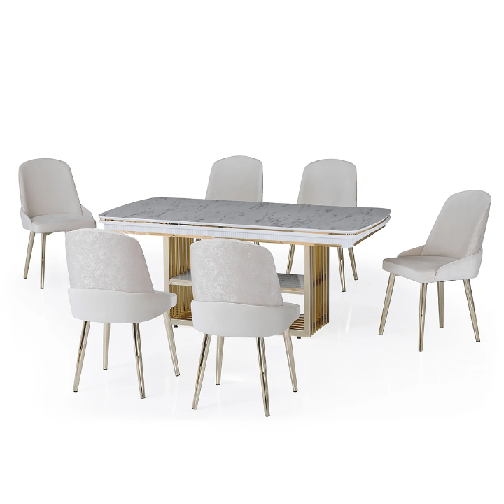 Table à manger moderne avec chaises
