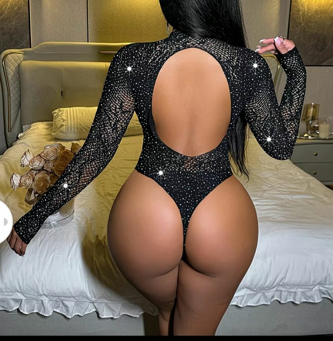 Body pailleté à manches longues