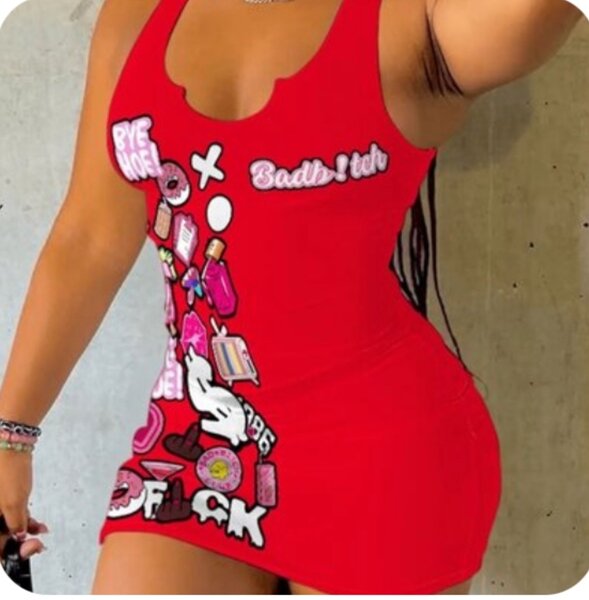 O neck ladies hot dress