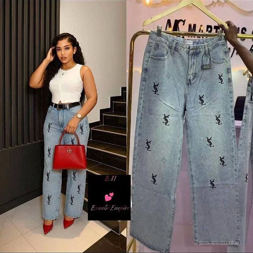 Jeans larges imprimés pour femmes