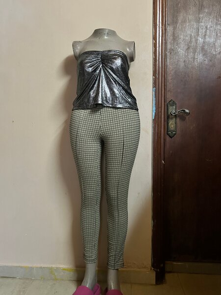 Top bustier argenté élégant