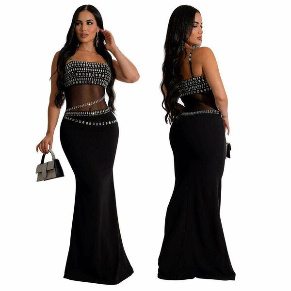 Robe Soirée Noir Glamour