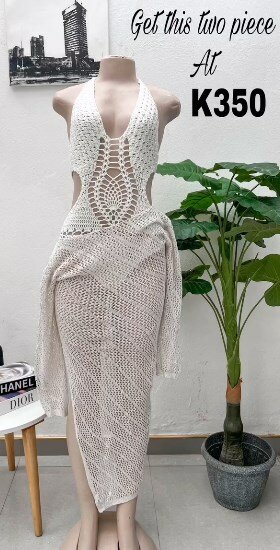 2 piece set, knitted dress + bodysuit