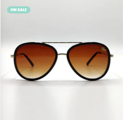 Lacoste Brown Gradient Aviator Mens Sunglasses