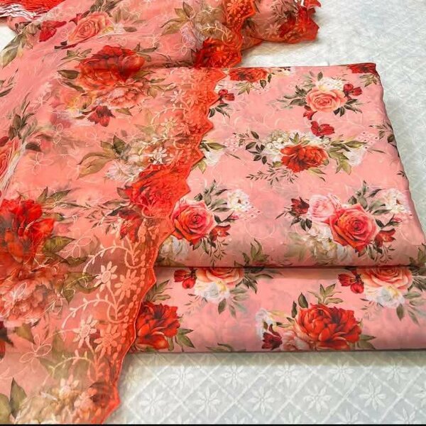 Printed lawn suit