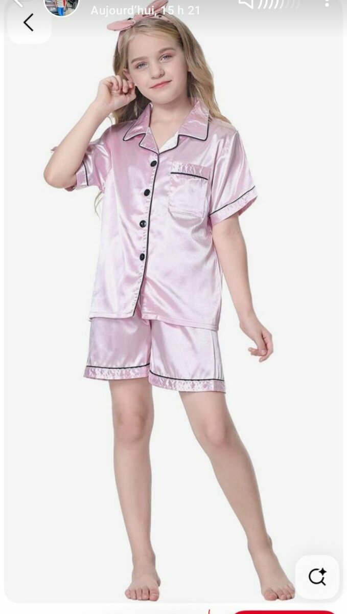 Pyjama court en satin enfant