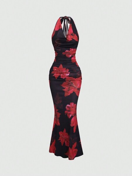 Robe maxi imprimée élégante