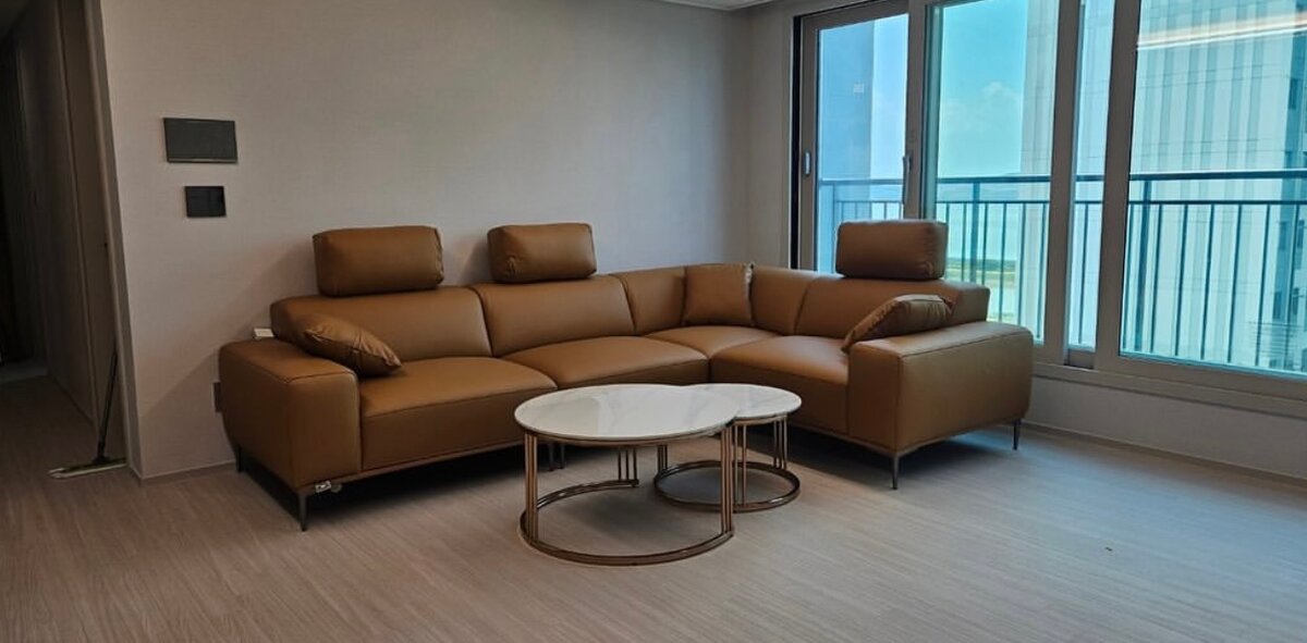 Canapé d'angle en cuir moderne