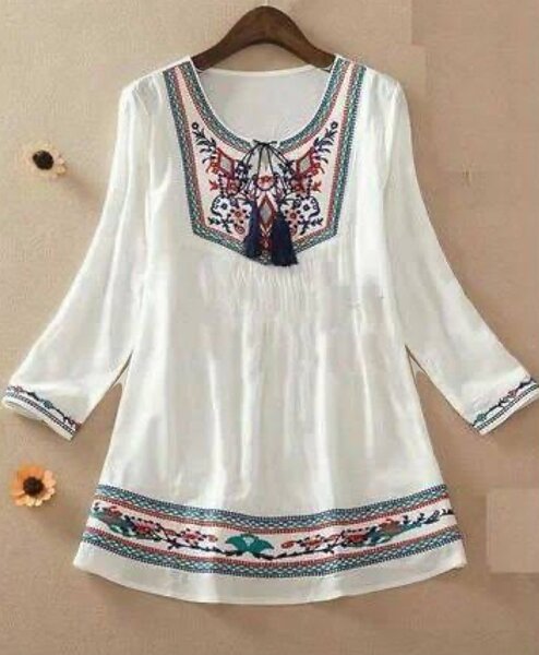 Girls stitched Short Fork with embroidery