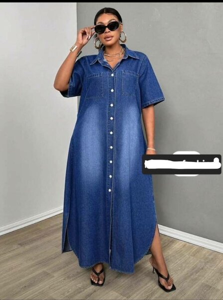 Robe chemise en jean tendance