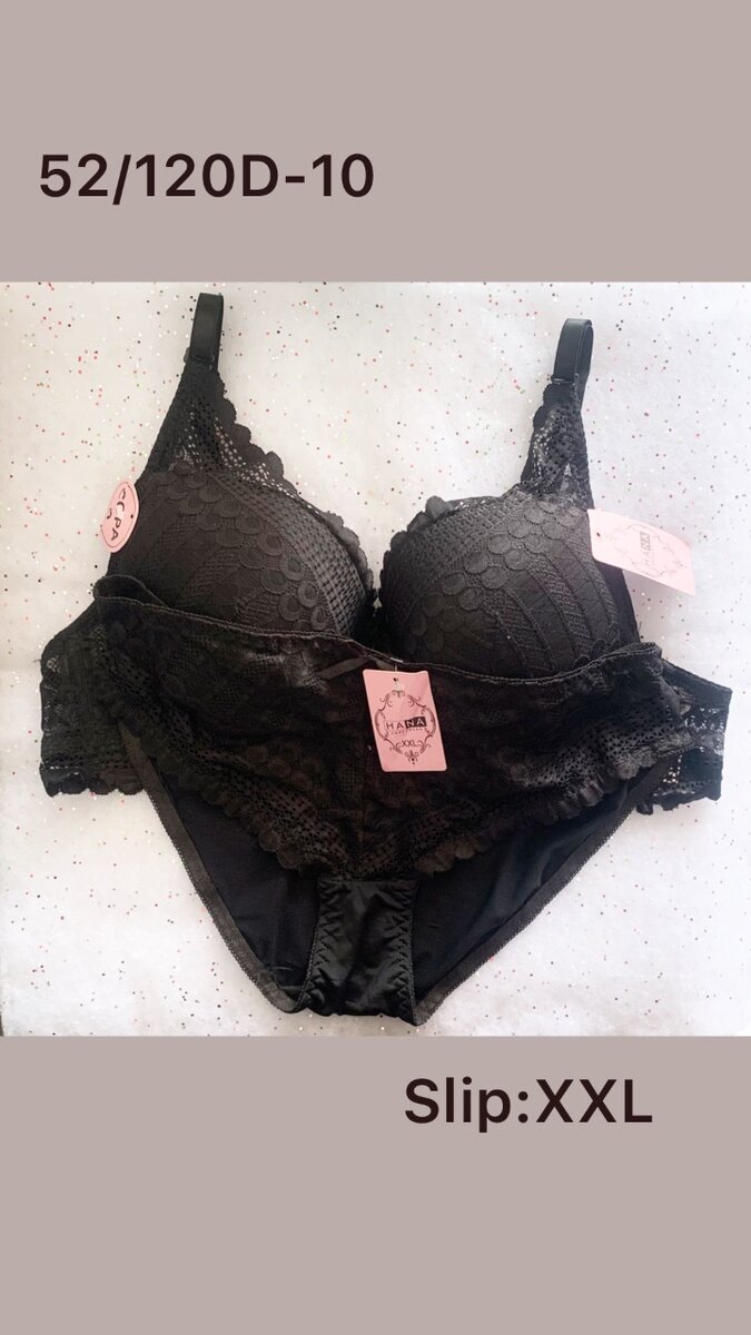 Ensemble lingerie dentelle noire XXL