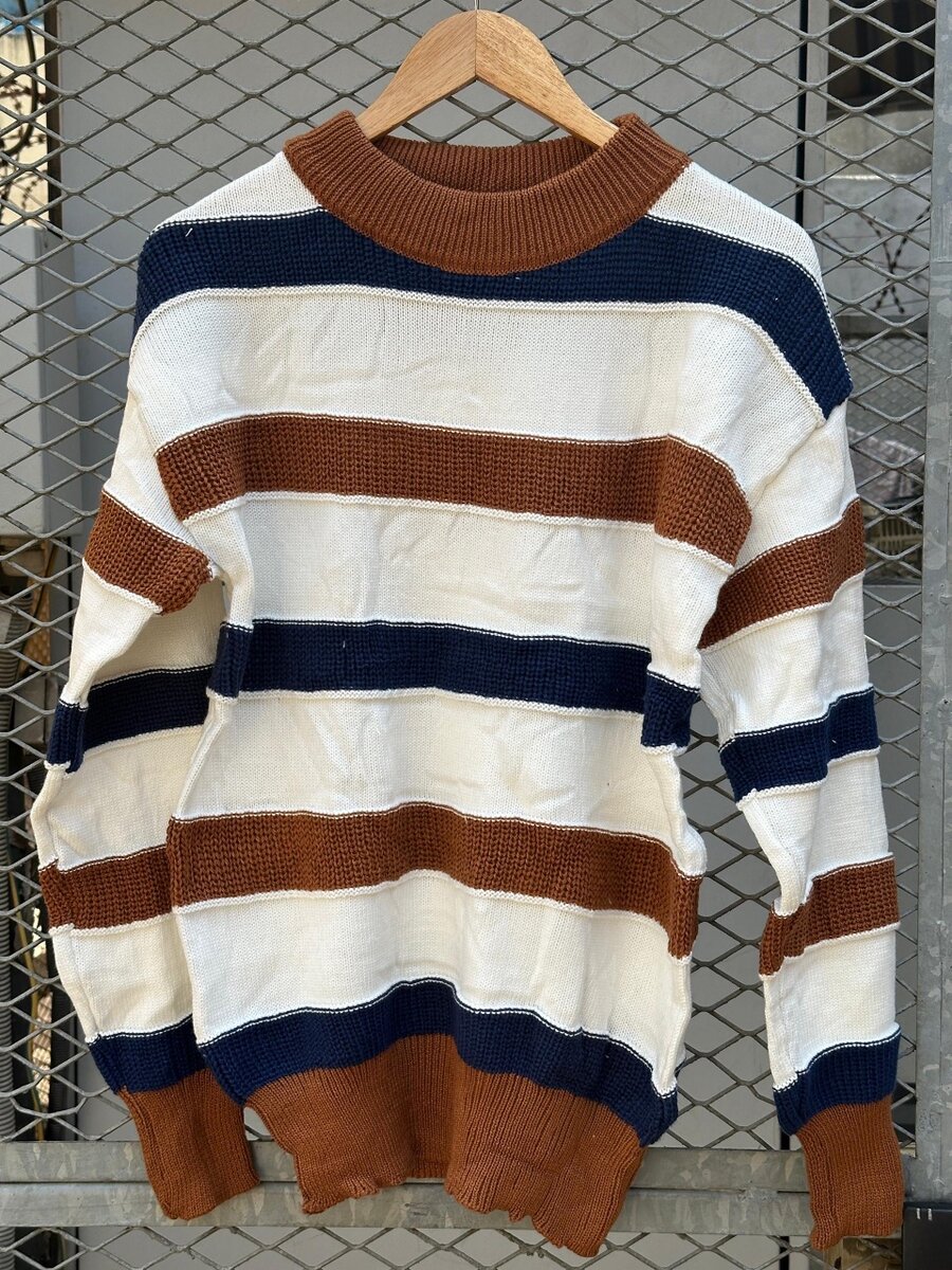 Pull en maille rayé pour homme