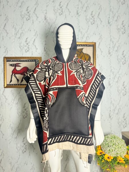 Poncho ethnique coloré unisexe