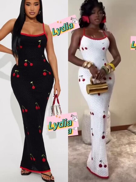 Robe Longue Été Cerise Femme