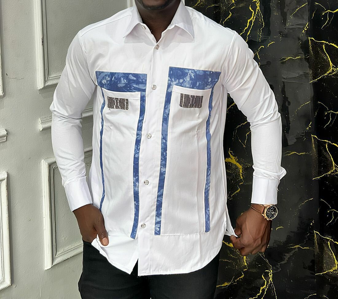 Chemise Homme Élégante Bicolore