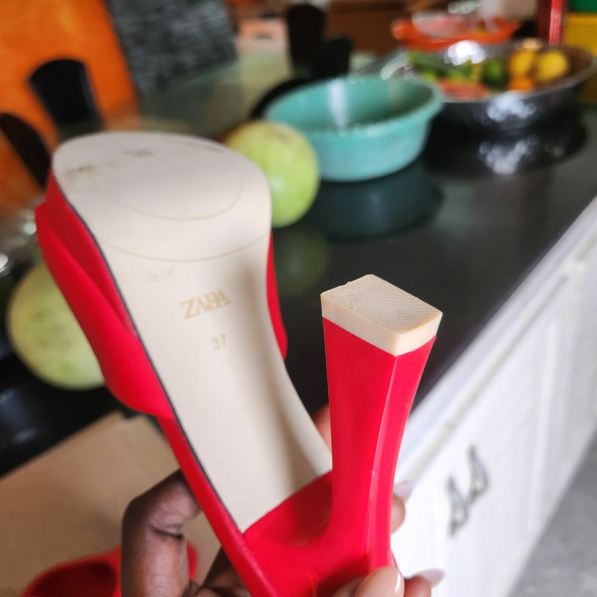 Sandales rouges Zara talon