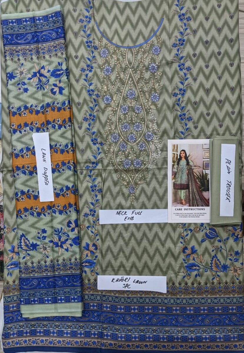 Printed lawn suit