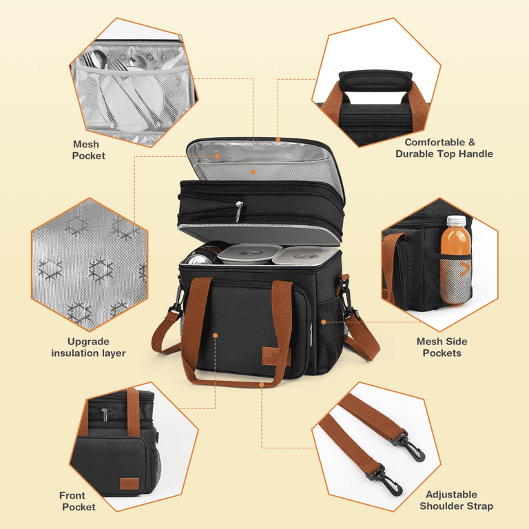Dual compartment insulated lunch bag