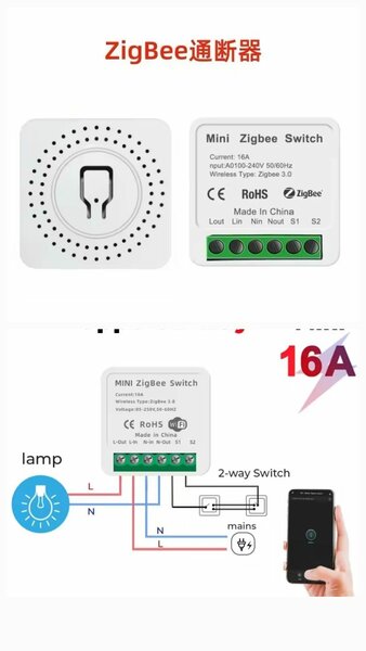 Interrupteur Zigbee 16A