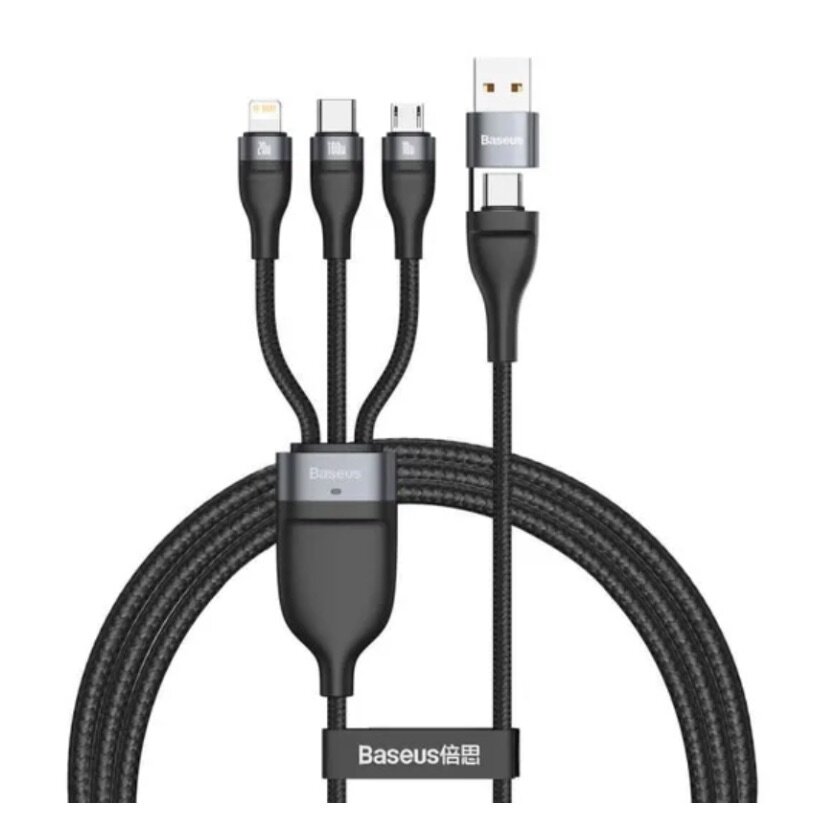 Câble Baseus 3in2 U+C Vers M+L+C 100W 1.2m  (CA2T3-G1)