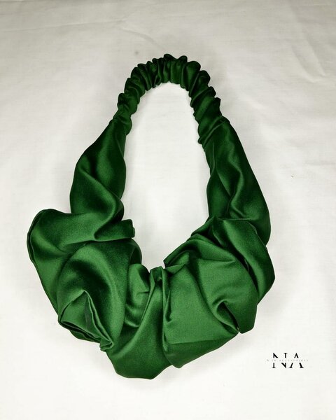 Bandeau-Chouchou satin vert