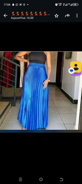Jupe Longue Plissée Bleue