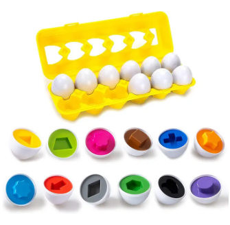 Matching Eggs Toy : Shape and Color Matching Eggs -12eggs set