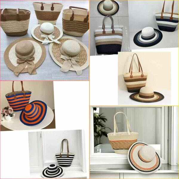 Sac et chapeau en paille élégants