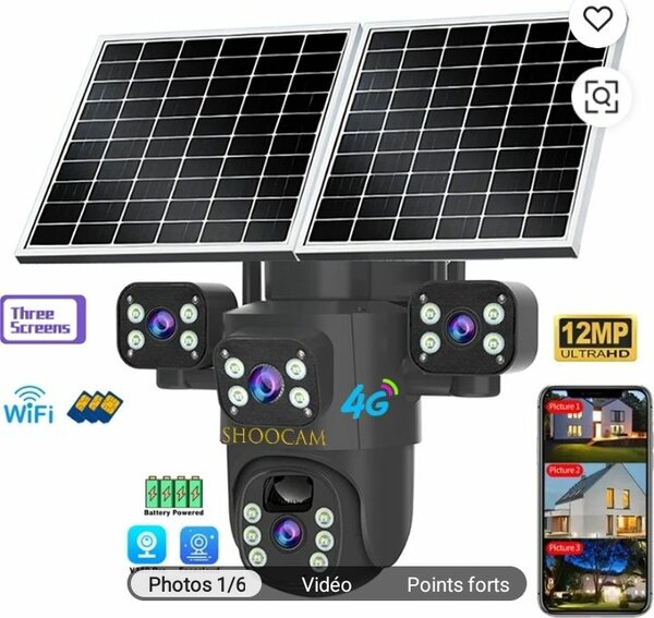 Caméra de Sécurité Solaire Extérieure 4G