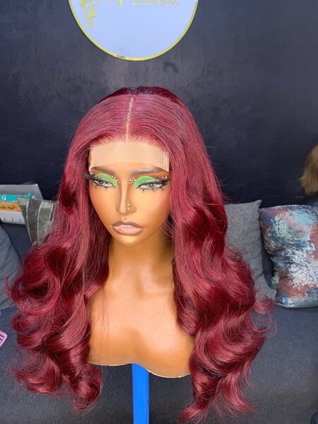 Burgundy wig