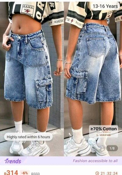 Short en Jean Denim Cargo