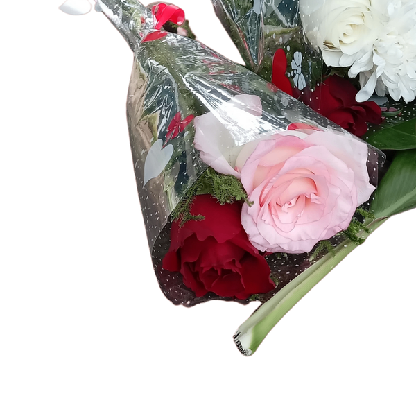 Bouquet rose,rose et rouge