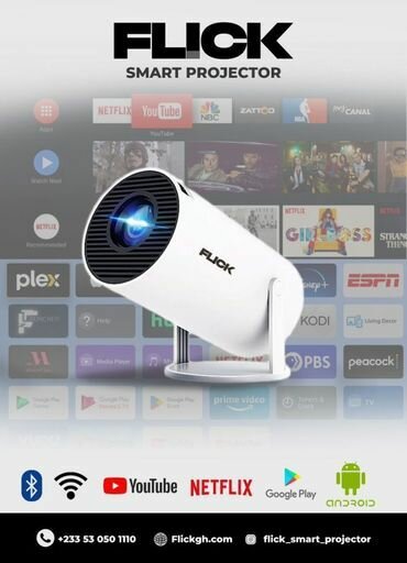 Flick Smart Mini Projector (White)