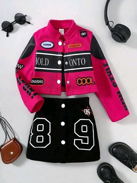 Veste et jupe fille fashion