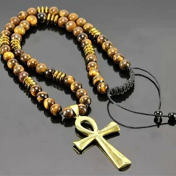 Collier Ankh en perles vintages