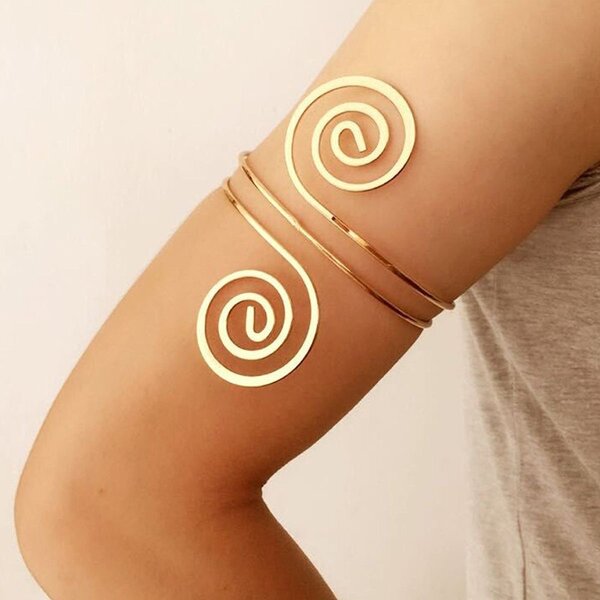 Bracelet de bras spirale dorée