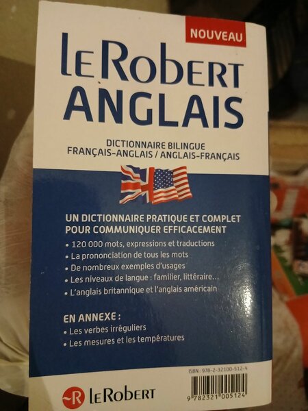 Dictionnaire Le Robert Anglais