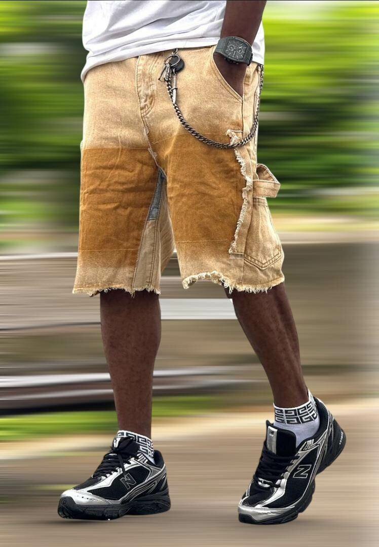 Shorts en jean délavé homme