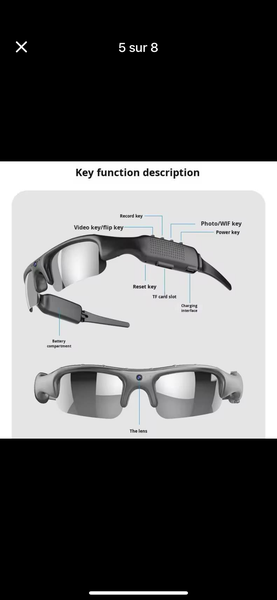 Lunettes avec camera intégrer