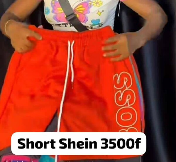 Short de sport rouge unisexe