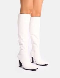 White tall boots