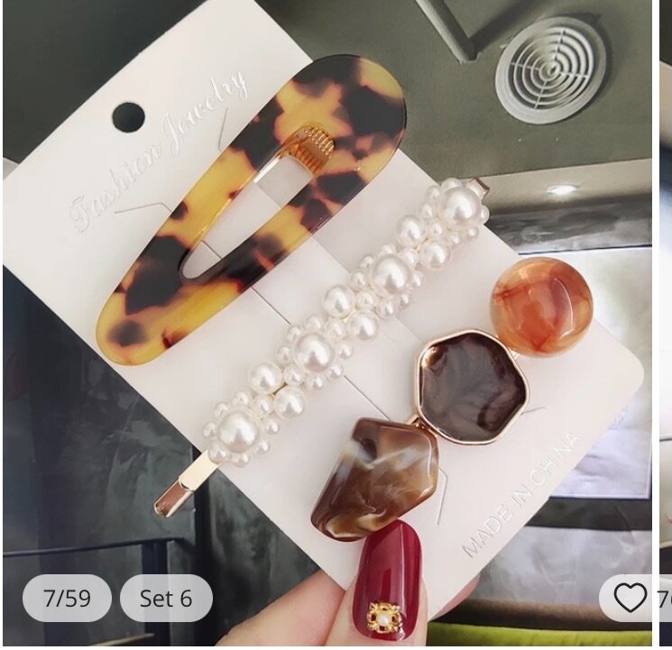 Ensemble de pinces à cheveux et hijab en perles