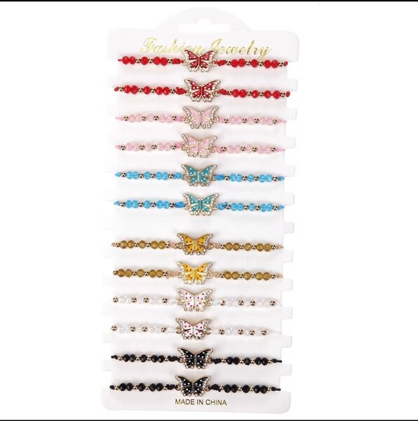 Bracelets papillon colorés
