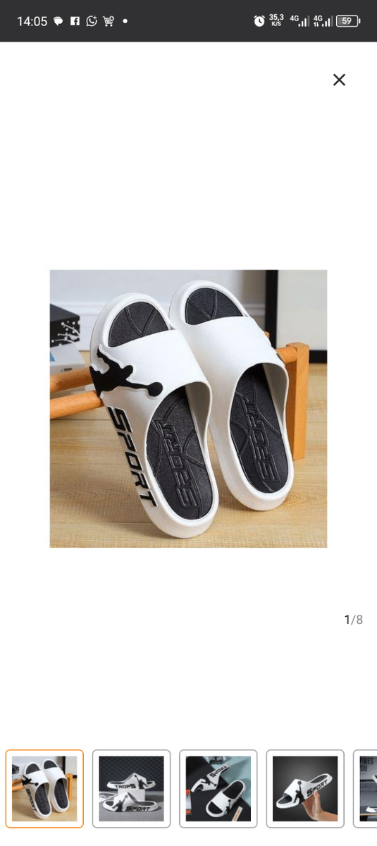 Claquettes Sport Blanches Homme