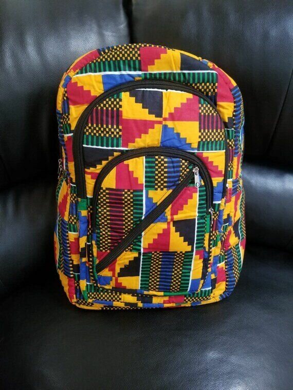 African print backpack