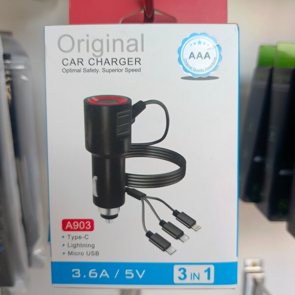 Chargeur de voiture 3en1 A903