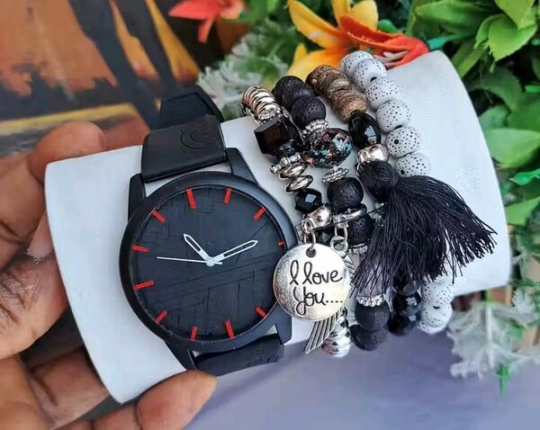 Watch + beads bracelet