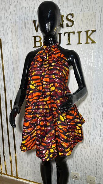 Mini robe en pagne Ankara