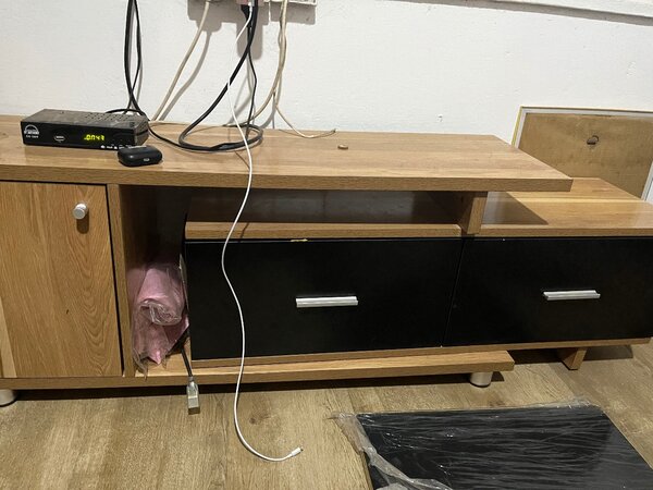 Adjustable wooden TV stand