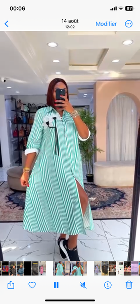 Robe Chemise Rayée Élégante